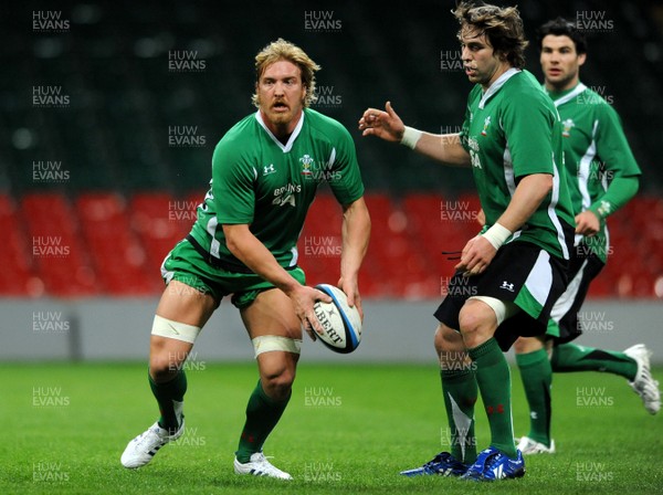 23.02.09 - Wales Rugby Training - Andy Powell in action during a night training session. 