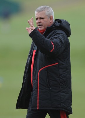 230212 - Wales Rugby Training -Head coach Warren Gatland during training