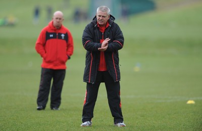 230212 - Wales Rugby Training -Head coach Warren Gatland during training