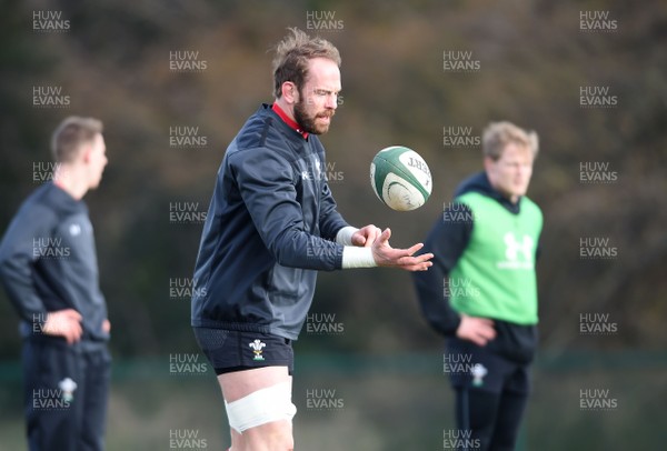230218 - Wales Rugby Training - Alun Wyn Jones during training