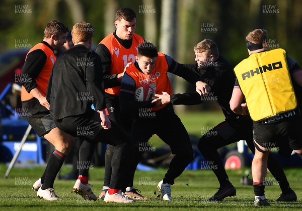 230223 - Wales Rugby Training - Josh Adams during training