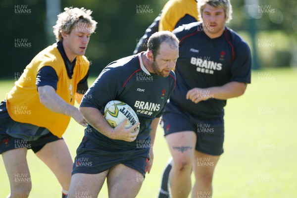 23.05.07  Wales rugby on Tour to Australia Ceri Jones slips past Jamie Robinson during training  in Terrigal. 