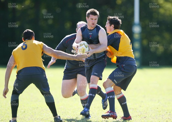 23.05.07  Wales rugby on Tour to Australia  Ceri Sweeney takes on James Hook during training  in Terrigal. 