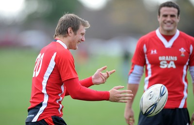 23.06.10 - Wales Rugby Training - Dan Biggar and Jamie Roberts during training. 