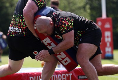 230626 - Wales Rugby Training ahead of their game against the Barbarians on the weekend - Dillon Lewis during training
