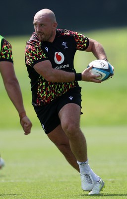 230626 - Wales Rugby Training ahead of their game against the Barbarians on the weekend - Dillon Lewis during training