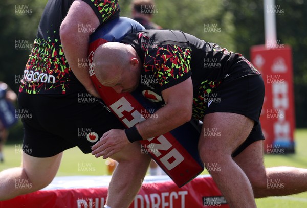 230626 - Wales Rugby Training ahead of their game against the Barbarians on the weekend - Dillon Lewis during training