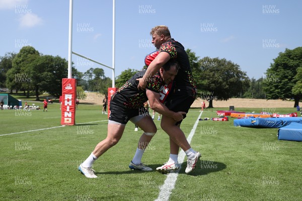 230626 - Wales Rugby Training ahead of their game against the Barbarians on the weekend - Ryan Elias and Rhys Barratt during training