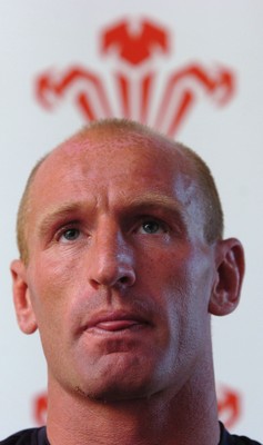 23.08.07 - Wales Rugby Press Conference - Wales Captain, Gareth Thomas talks to reporters during the team announcement for France on Sunday 