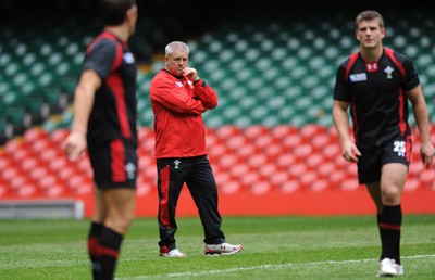 23.08.11 - Wales Rugby Training - Head coach Warren Gatland during training. 