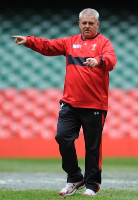 23.08.11 - Wales Rugby Training - Head coach Warren Gatland during training. 