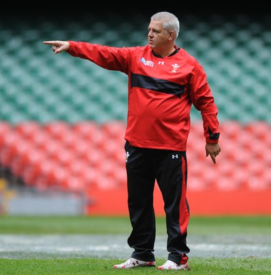 23.08.11 - Wales Rugby Training - Head coach Warren Gatland during training. 