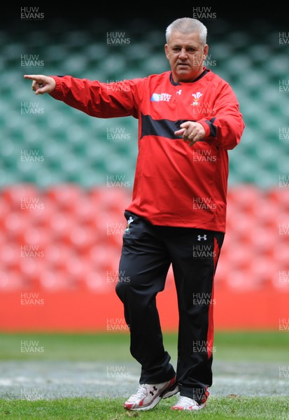 23.08.11 - Wales Rugby Training - Head coach Warren Gatland during training. 