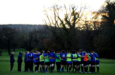 23.11.10 - Wales Rugby Training - Wales team huddle during training. 