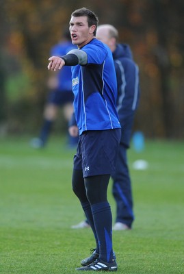 23.11.10 - Wales Rugby Training - Tom James during training. 