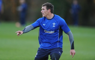 23.11.10 - Wales Rugby Training - Tom James during training. 