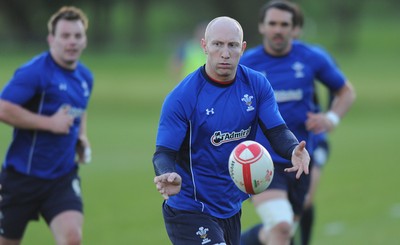 23.11.10 - Wales Rugby Training - Tom Shanklin during training. 