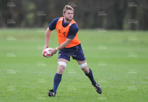23.11.11 - Wales Rugby Training - Lewis Evans during training. 