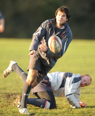 24.01.08 - Wales Rugby Training- Mike Phillips in action during training 
