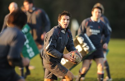 24.01.08 - Wales Rugby Training- James Hook in action during training 