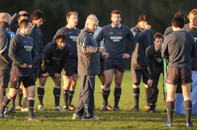 24.01.08 - Wales Rugby Training- Wales Coach, Warren Gatland during training 