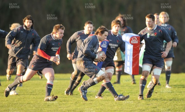 24.01.08 - Wales Rugby Training- Ryan Jones in action during training 
