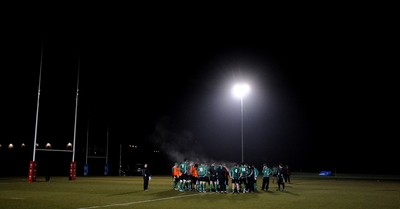 22.02.10 - Wales Rugby Training - Wales players train at night in preparation for their Friday night match with France . 