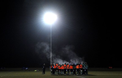 22.02.10 - Wales Rugby Training - Wales players train at night in preparation for their Friday night match with France . 