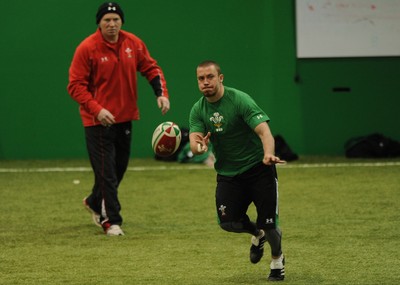 24.02.10 - Wales Rugby Training - Richie Rees in action during training. 