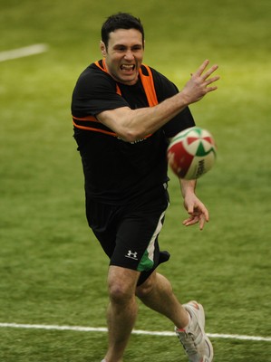 24.02.10 - Wales Rugby Training - Stephen Jones in action during training. 