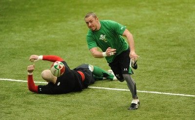 24.02.10 - Wales Rugby Training - Richie Rees in action during training. 