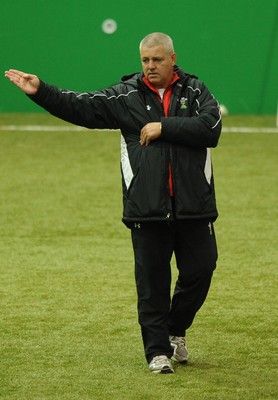 24.02.10 - Wales Rugby Training - Head coach Warren Gatland during training. 