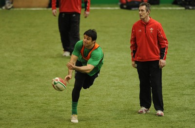 24.02.10 - Wales Rugby Training - Mike Phillips in action during training. 