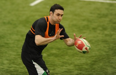 24.02.10 - Wales Rugby Training - Stephen Jones in action during training. 