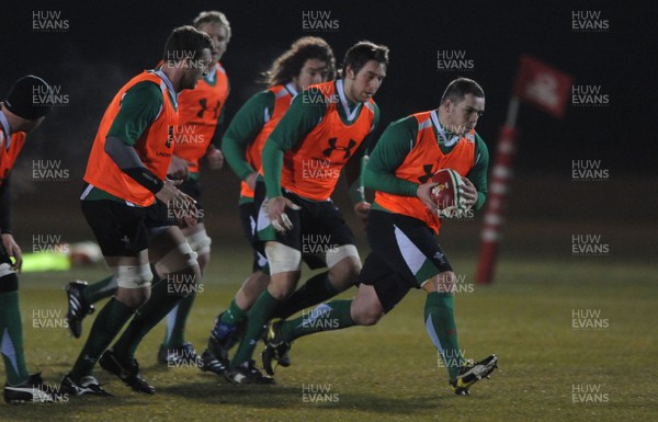 24.02.10 - Wales Rugby Training - Paul James during a night training session in preparation for Wales Friday night match against France. 