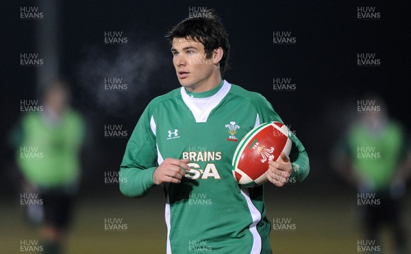 24.02.10 - Wales Rugby Training - Mike Phillips during a night training session in preparation for Wales Friday night match against France. 