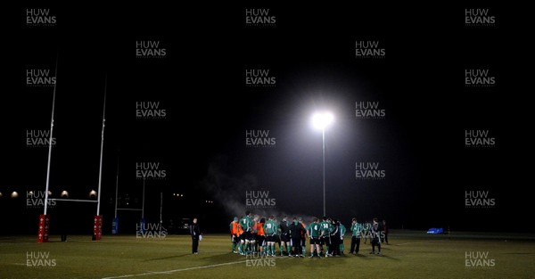 22.02.10 - Wales Rugby Training - Wales players train at night in preparation for their Friday night match with France . 