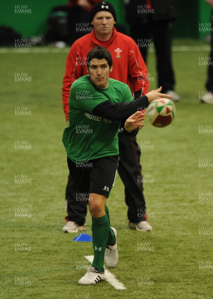 24.02.10 - Wales Rugby Training - James Hook in action during training. 
