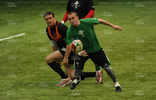24.02.10 - Wales Rugby Training - Richie Rees in action during training. 
