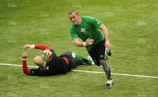 24.02.10 - Wales Rugby Training - Richie Rees in action during training. 