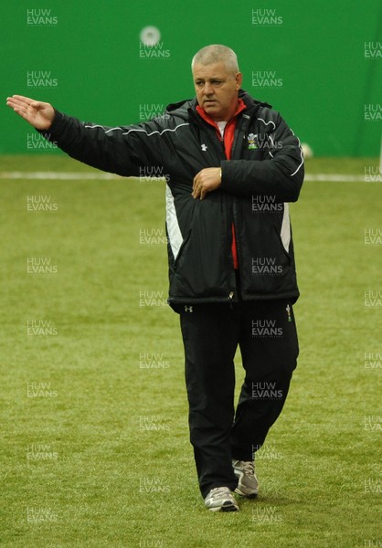 24.02.10 - Wales Rugby Training - Head coach Warren Gatland during training. 