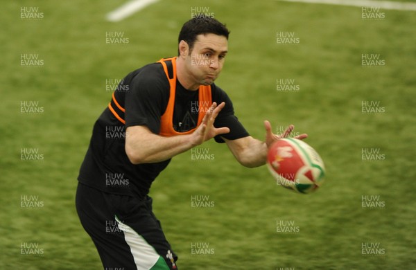 24.02.10 - Wales Rugby Training - Stephen Jones in action during training. 