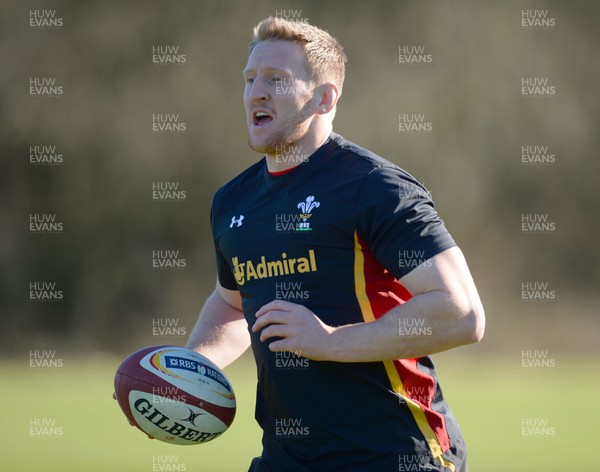 240216 - Wales Rugby Training -Bradley Davies during training