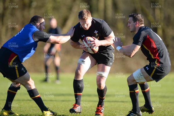 240216 - Wales Rugby Training -Bradley Davies during training