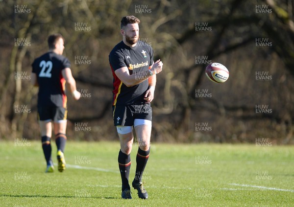 240216 - Wales Rugby Training -Alex Cuthbert during training