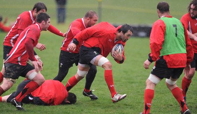 24.06.10 - Wales Rugby Training - Jonathan Thomas during training. 