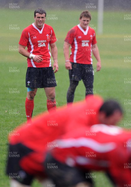 24.06.10 - Wales Rugby Training - Jamie Roberts and Jonathan Davies during training. 