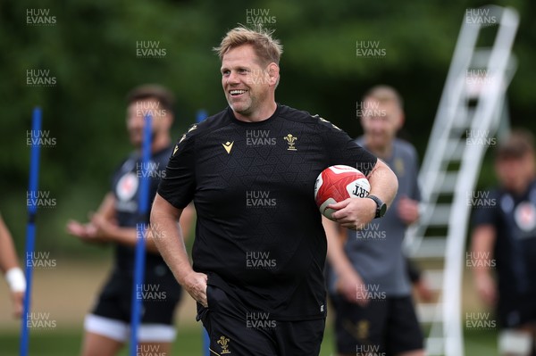 230625 - Wales Rugby Training - T Rhys Thomas, Assistant Forwards Coach during training 