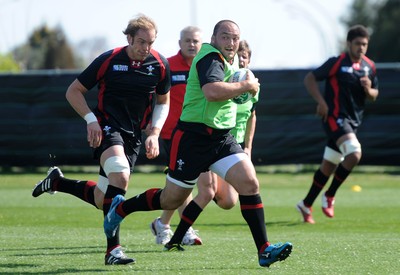 24.09.11 - Wales Rugby Training - Craig Mitchell during training. 