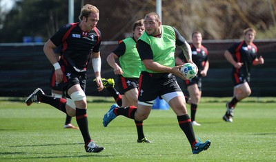 24.09.11 - Wales Rugby Training - Craig Mitchell during training. 